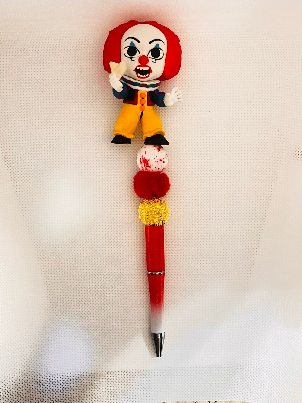 Red Clown IT Pennywise Beaded Pen - Picture 2 of 3